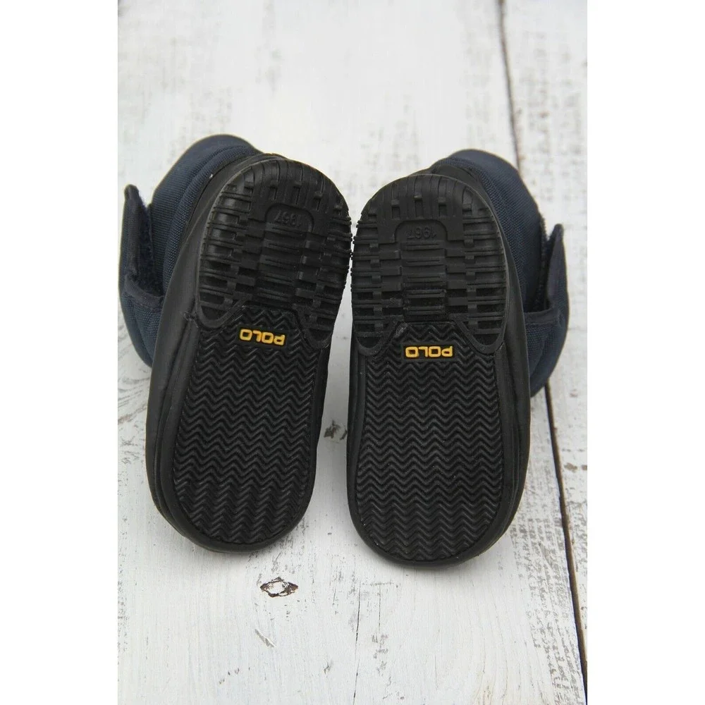 Polo by Ralph Lauren Black Kids Booties with Yellow Polo Logo